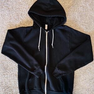 American Apparel Flex Fleece Black Full Zip Hoodie Medium
